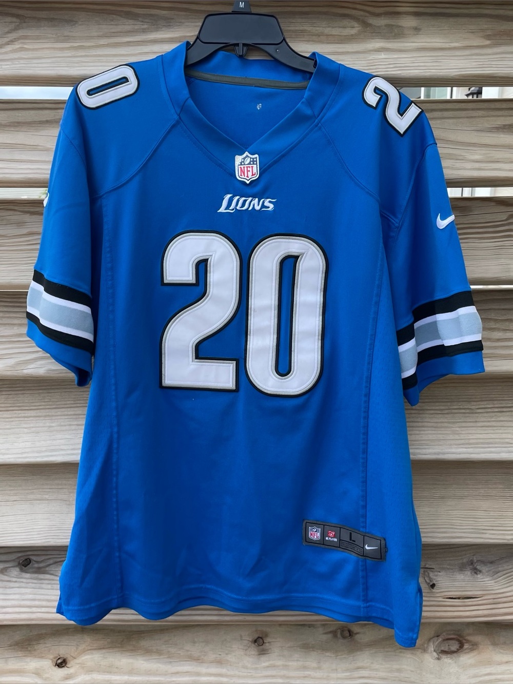 Nike blue NFL Detroit Lions Men Adult Large Football Jersey Barry Sanders